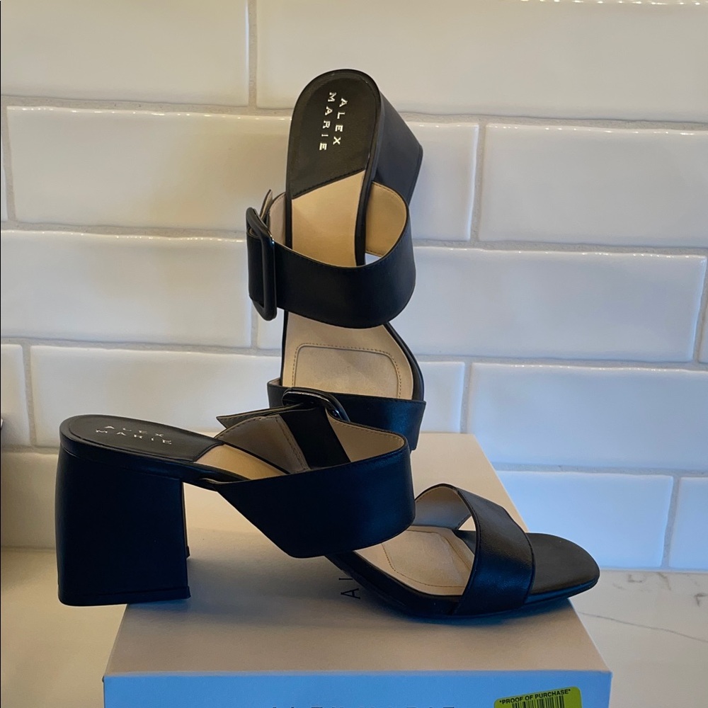 Alex Marie Black Strappy Heels